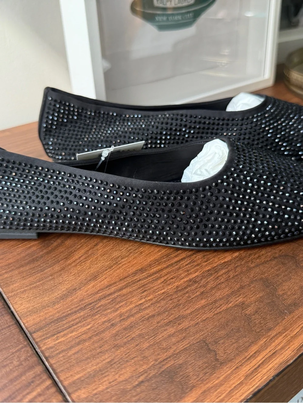 H&M crystal square toe flats - NWT! 38